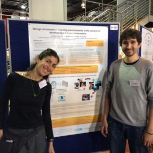 Elena Jurado and Raul Bardají, presenting one of the posters at the conference ECSA 2016.